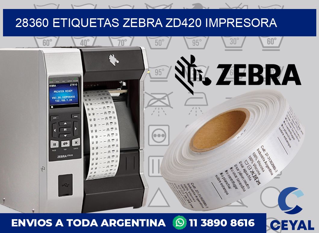 28360 etiquetas Zebra zd420 impresora