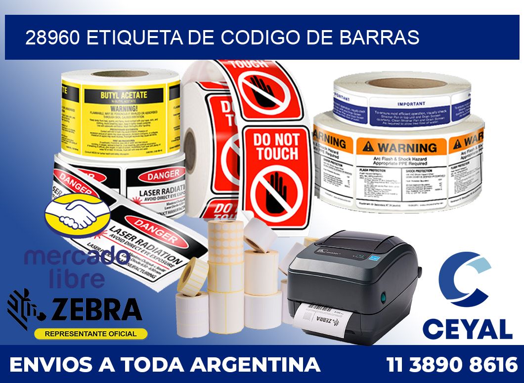 28960 Etiqueta de codigo de barras