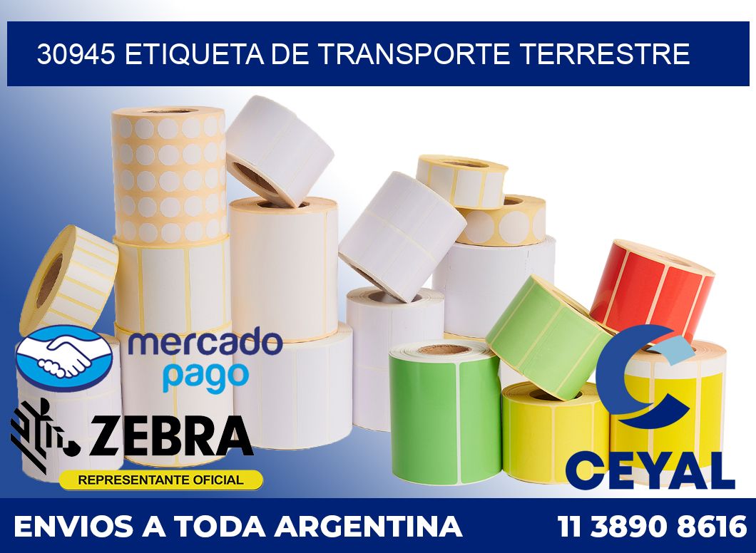 30945 Etiqueta de transporte terrestre