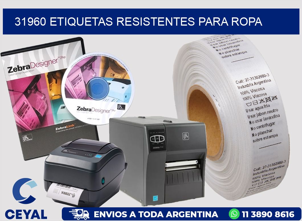 31960 Etiquetas resistentes para Ropa