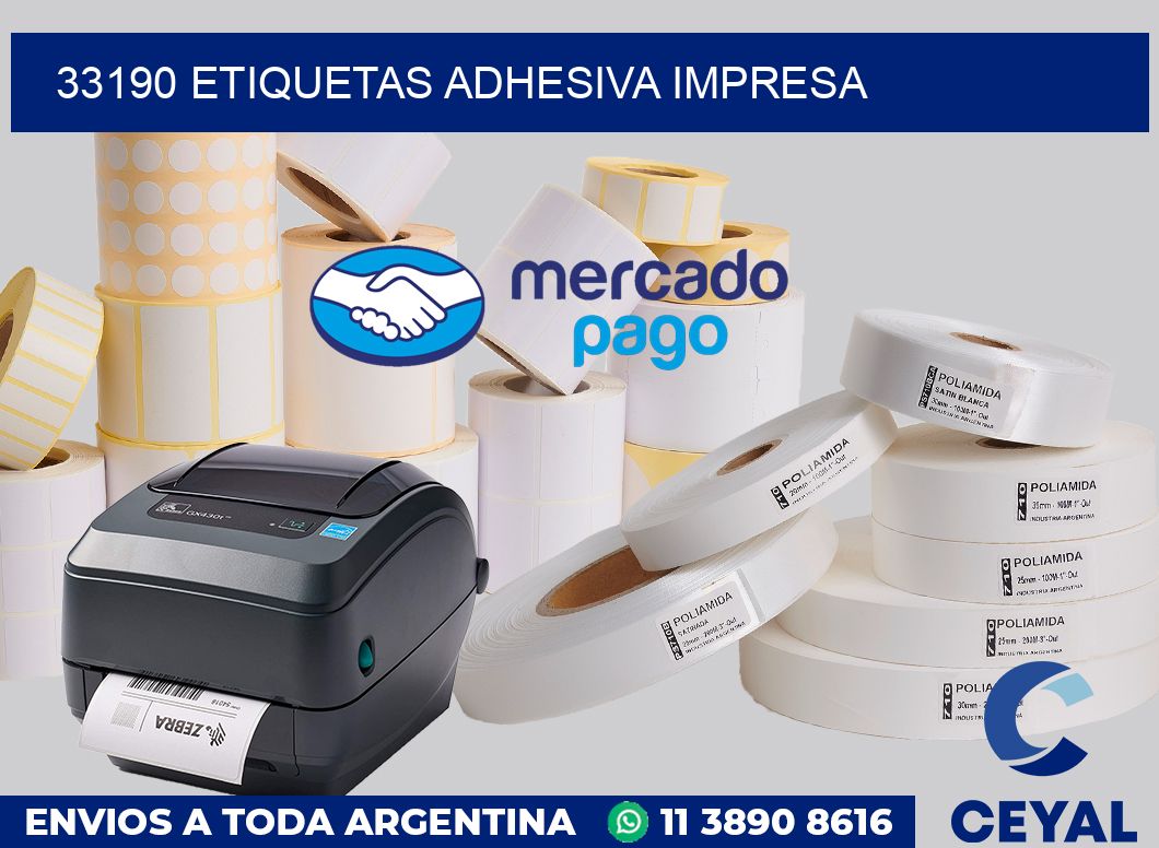 33190 etiquetas adhesiva impresa