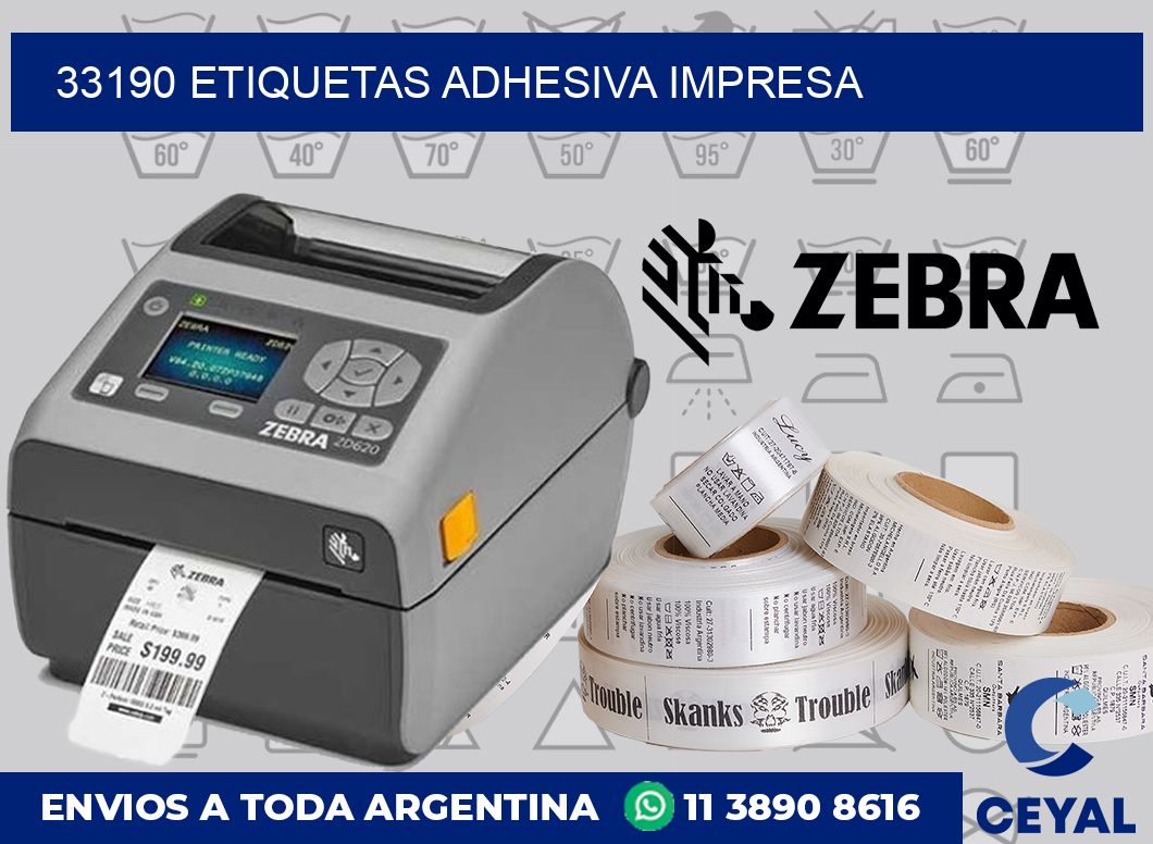 33190 etiquetas adhesiva impresa