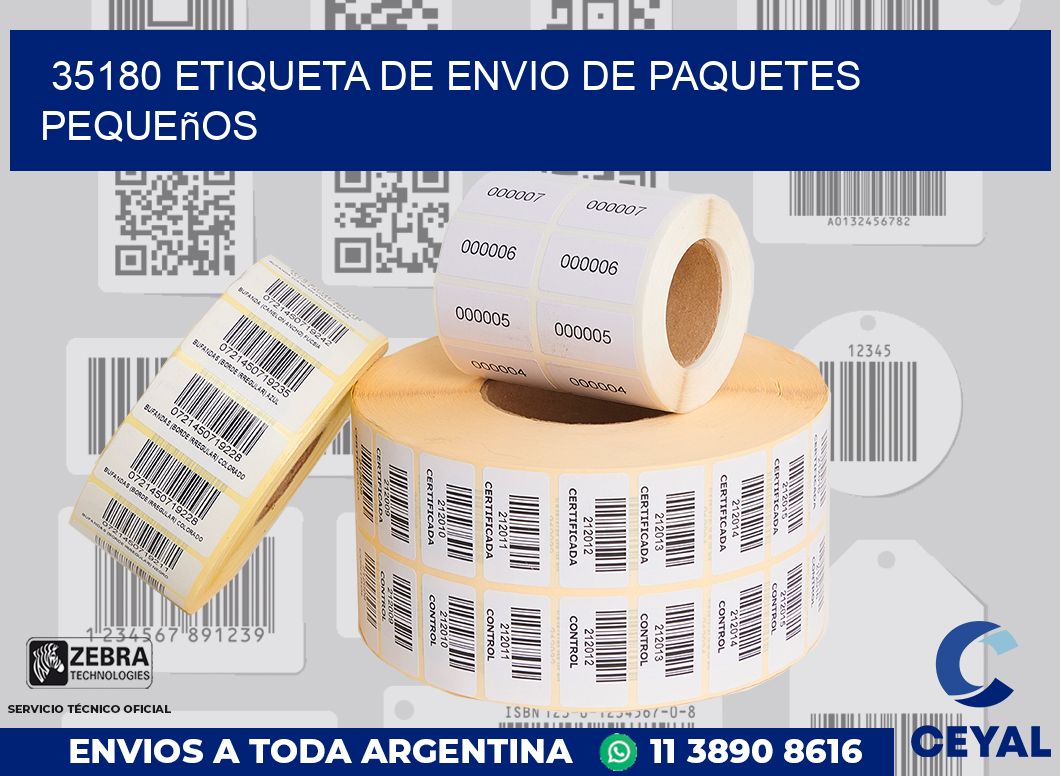 35180 Etiqueta de envio de paquetes pequeños