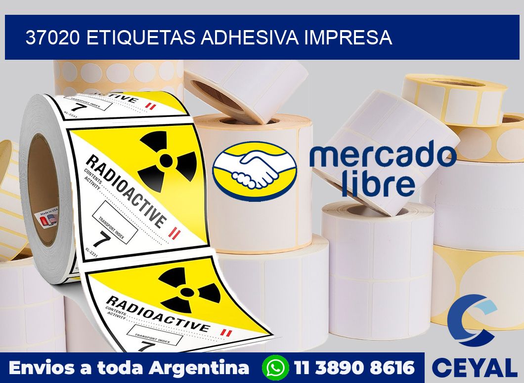 37020 etiquetas adhesiva impresa