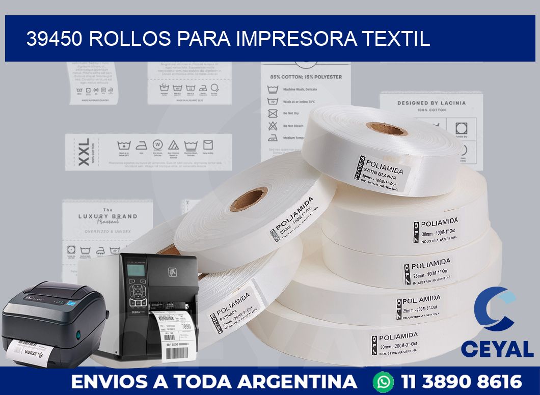 39450 rollos para impresora textil