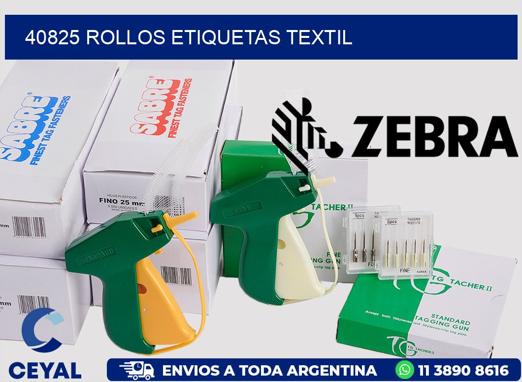 40825 rollos etiquetas textil