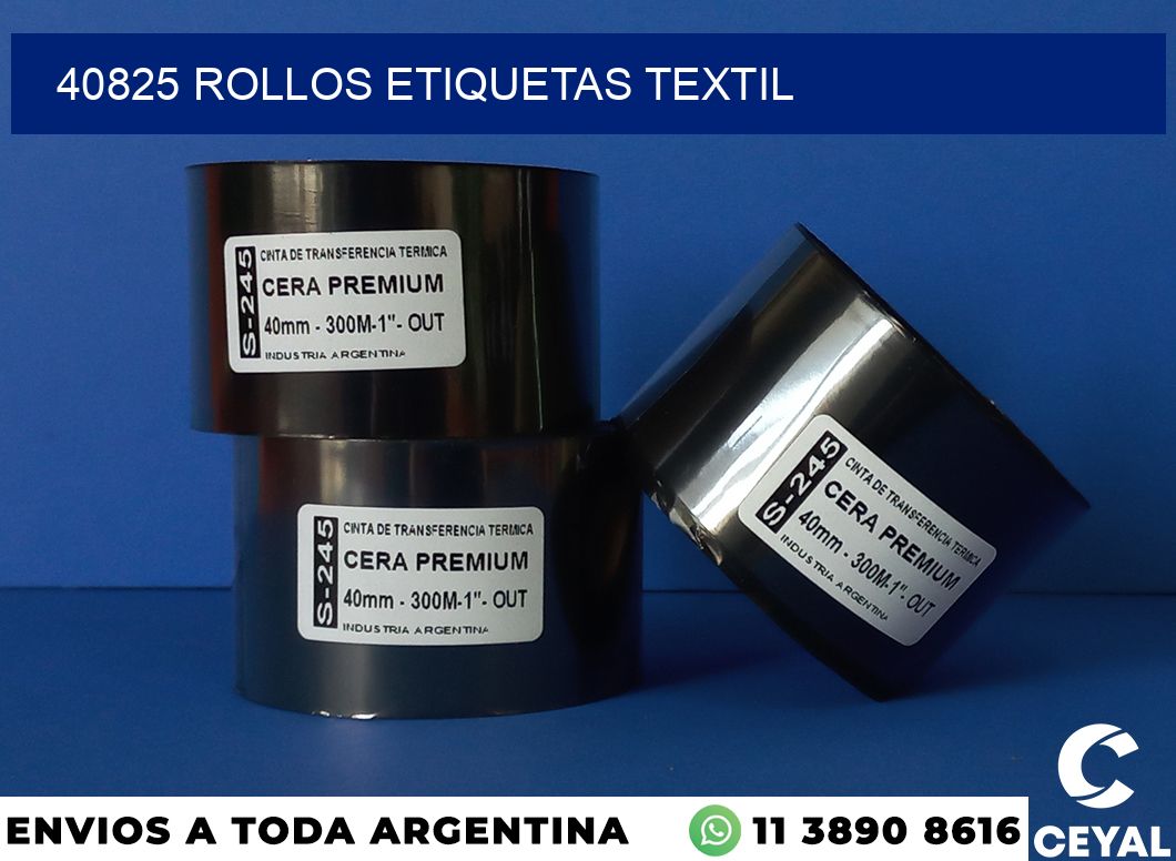 40825 rollos etiquetas textil