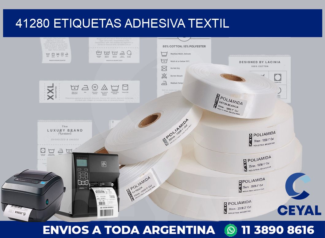 41280 etiquetas adhesiva textil