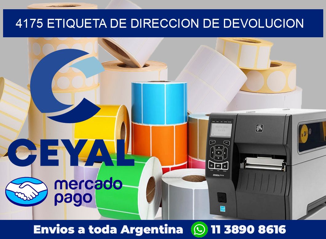 4175 Etiqueta de direccion de devolucion