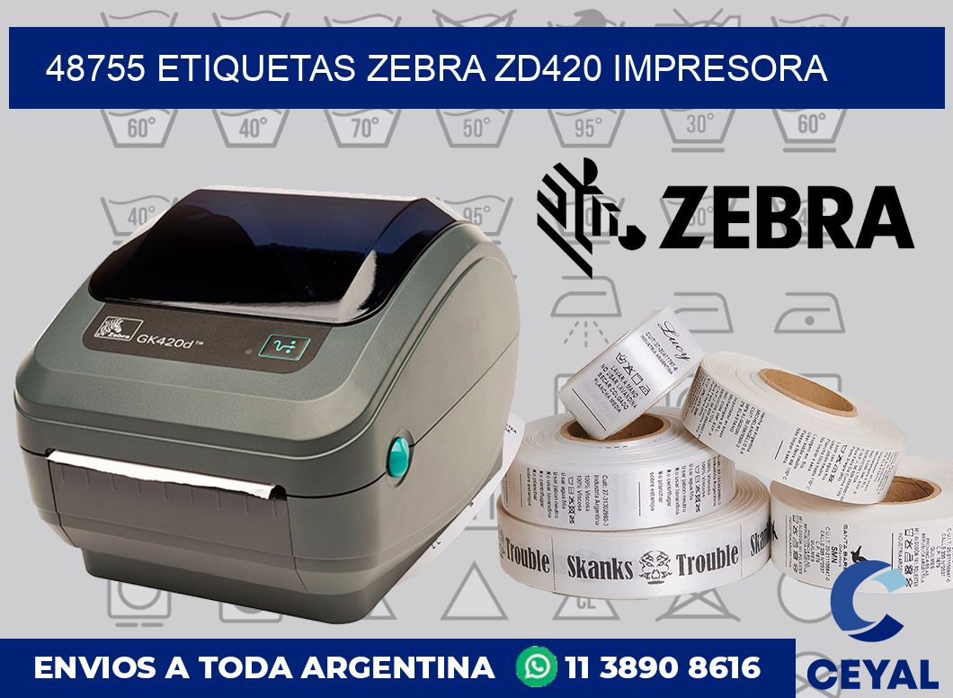 48755 etiquetas Zebra zd420 impresora