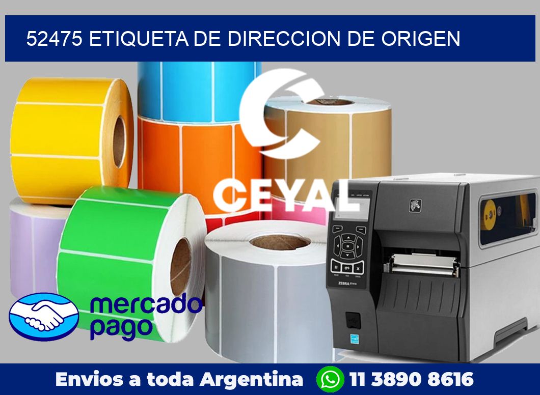52475 Etiqueta de direccion de origen