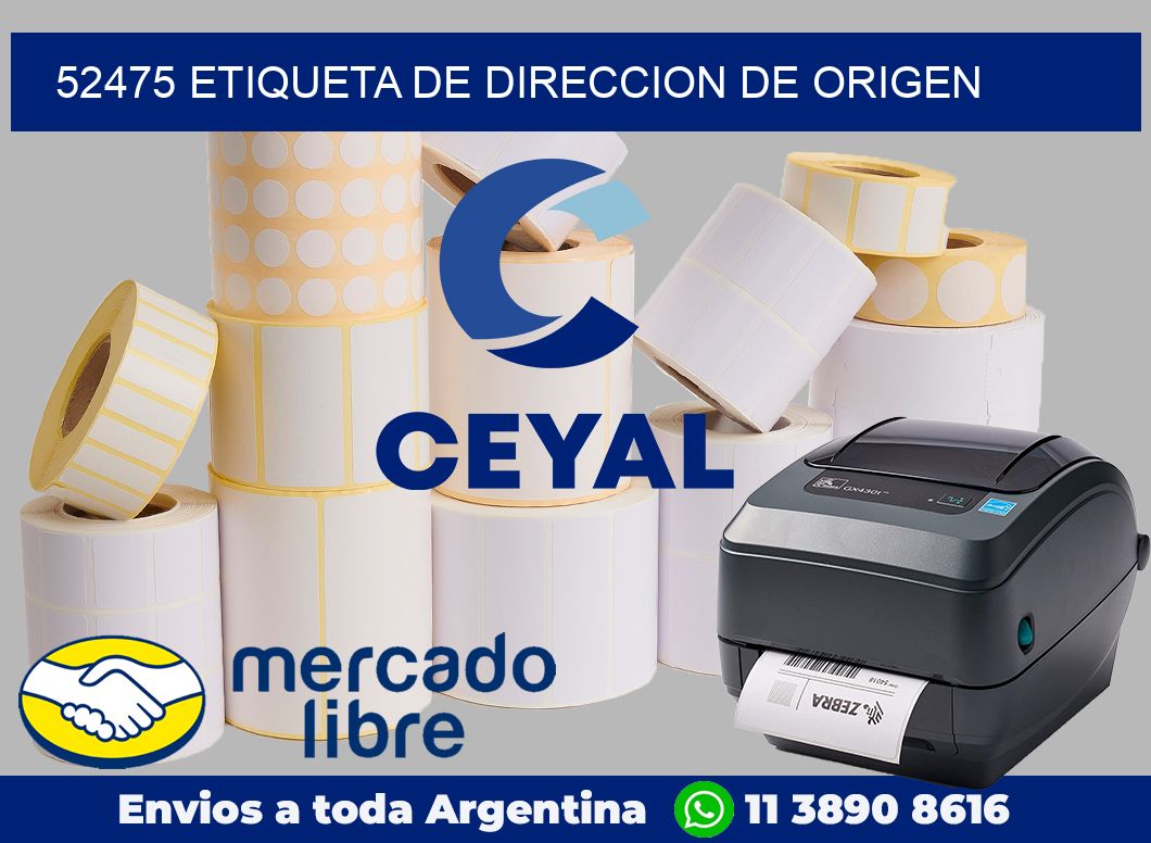 52475 Etiqueta de direccion de origen