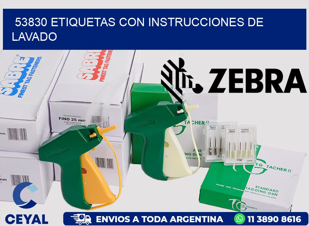 53830 Etiquetas con instrucciones de lavado
