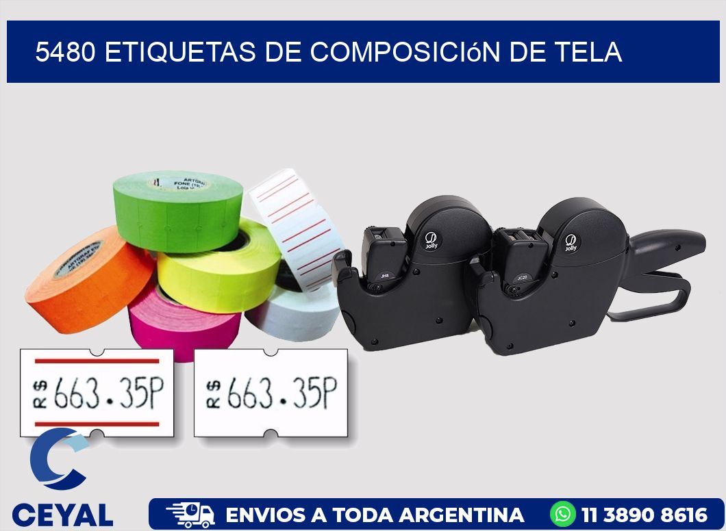 5480 Etiquetas de Composición de Tela
