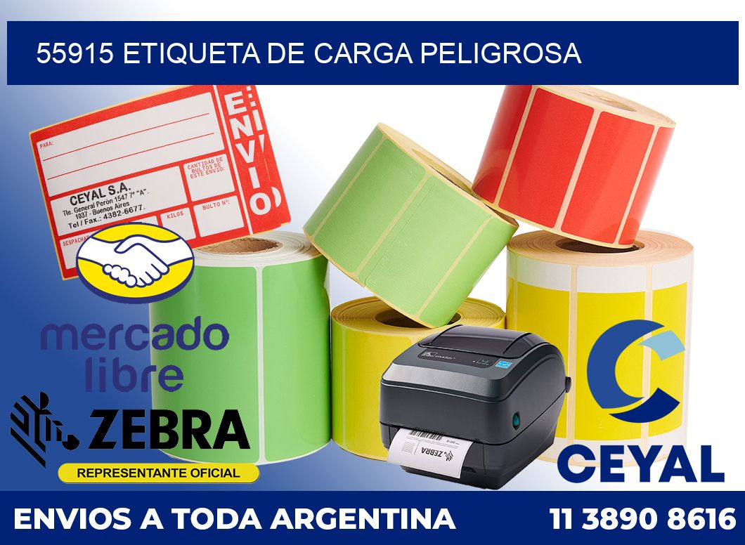 55915 Etiqueta de carga peligrosa