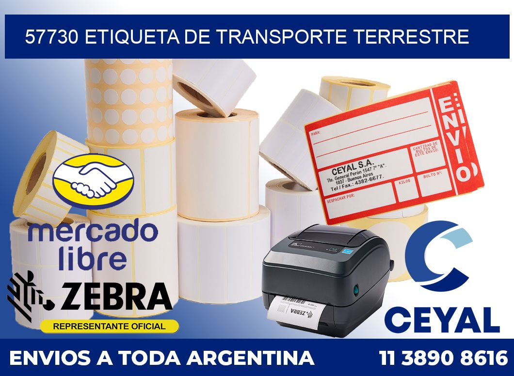 57730 Etiqueta de transporte terrestre
