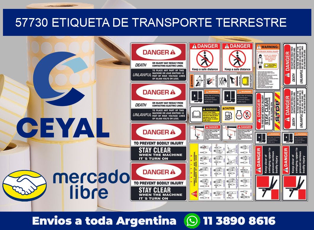57730 Etiqueta de transporte terrestre