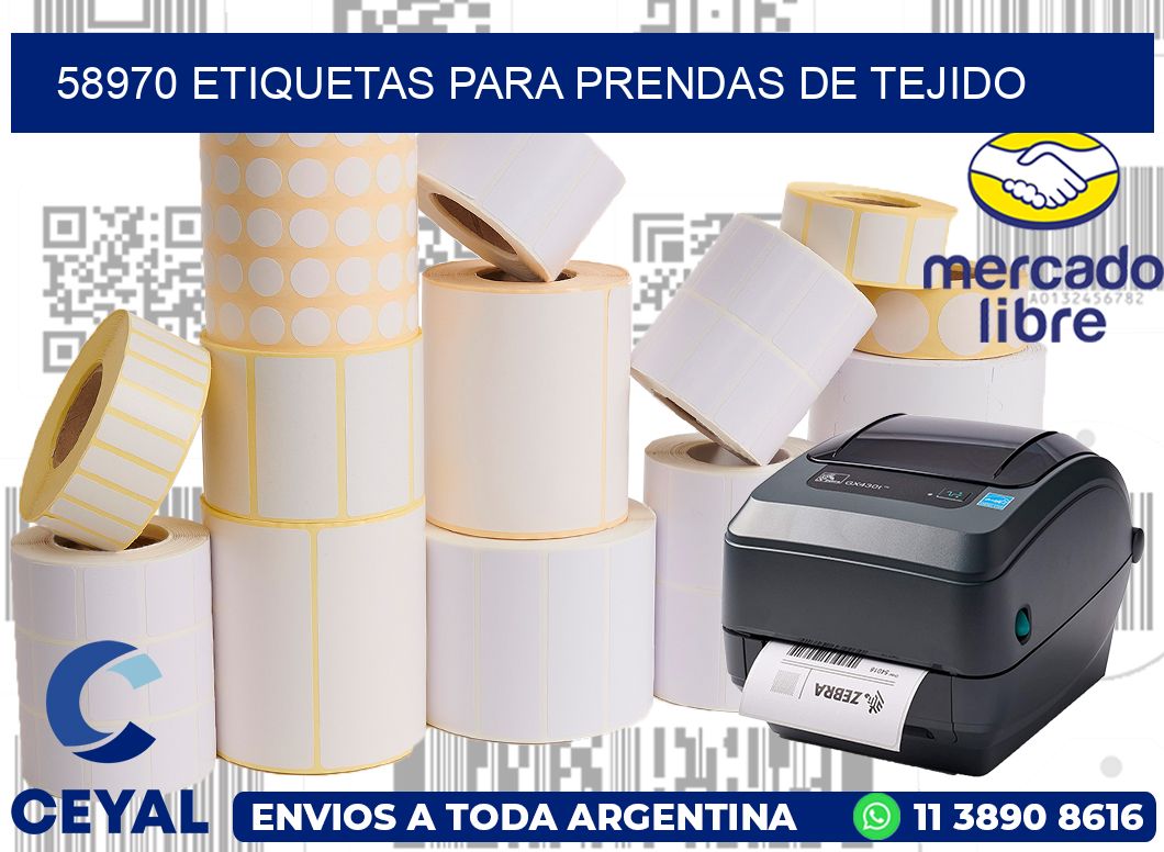 58970 Etiquetas para prendas de tejido
