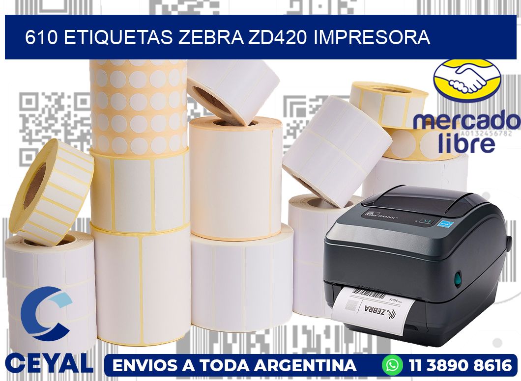 610 etiquetas Zebra zd420 impresora
