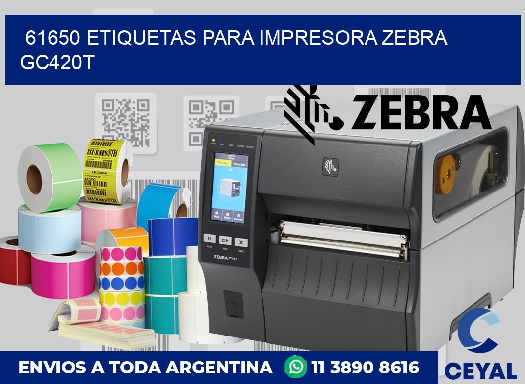 61650 etiquetas para impresora zebra GC420T
