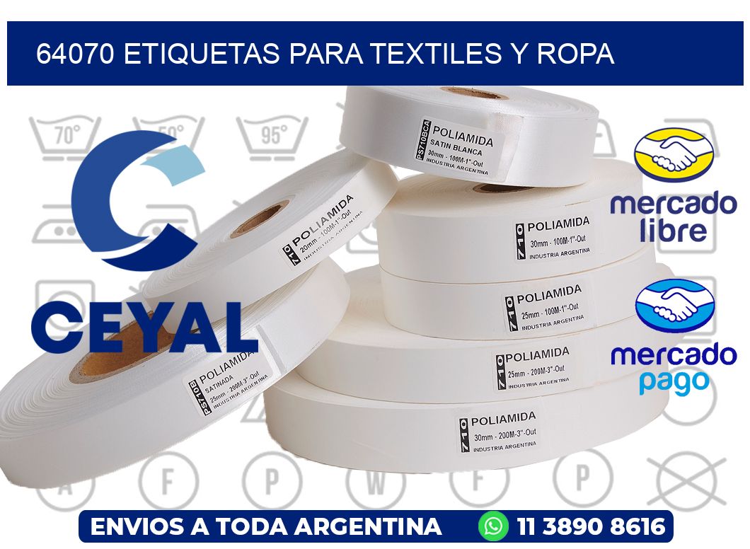 64070 Etiquetas para textiles y Ropa