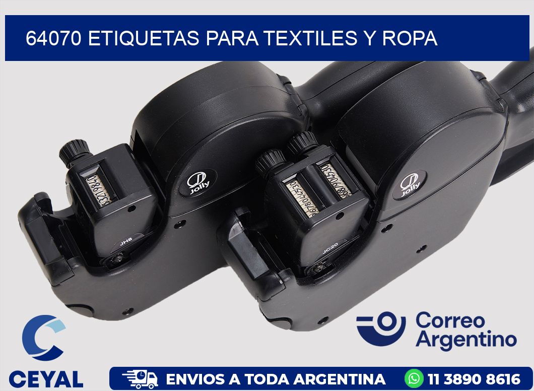 64070 Etiquetas para textiles y Ropa