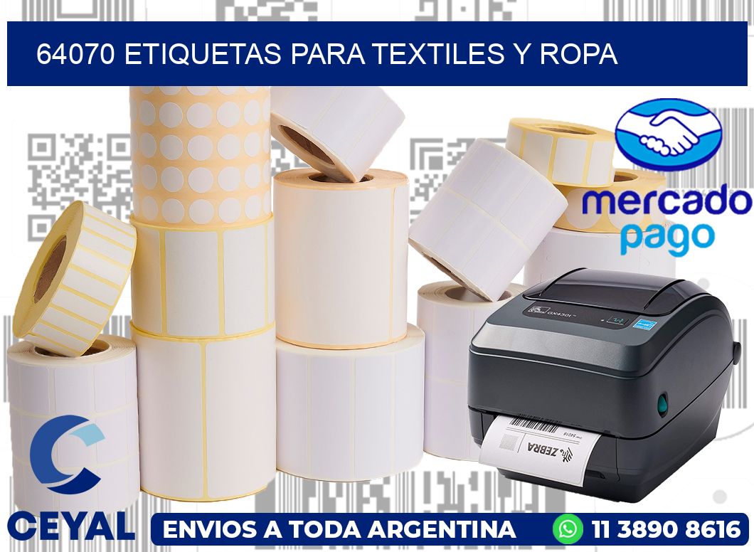 64070 Etiquetas para textiles y Ropa
