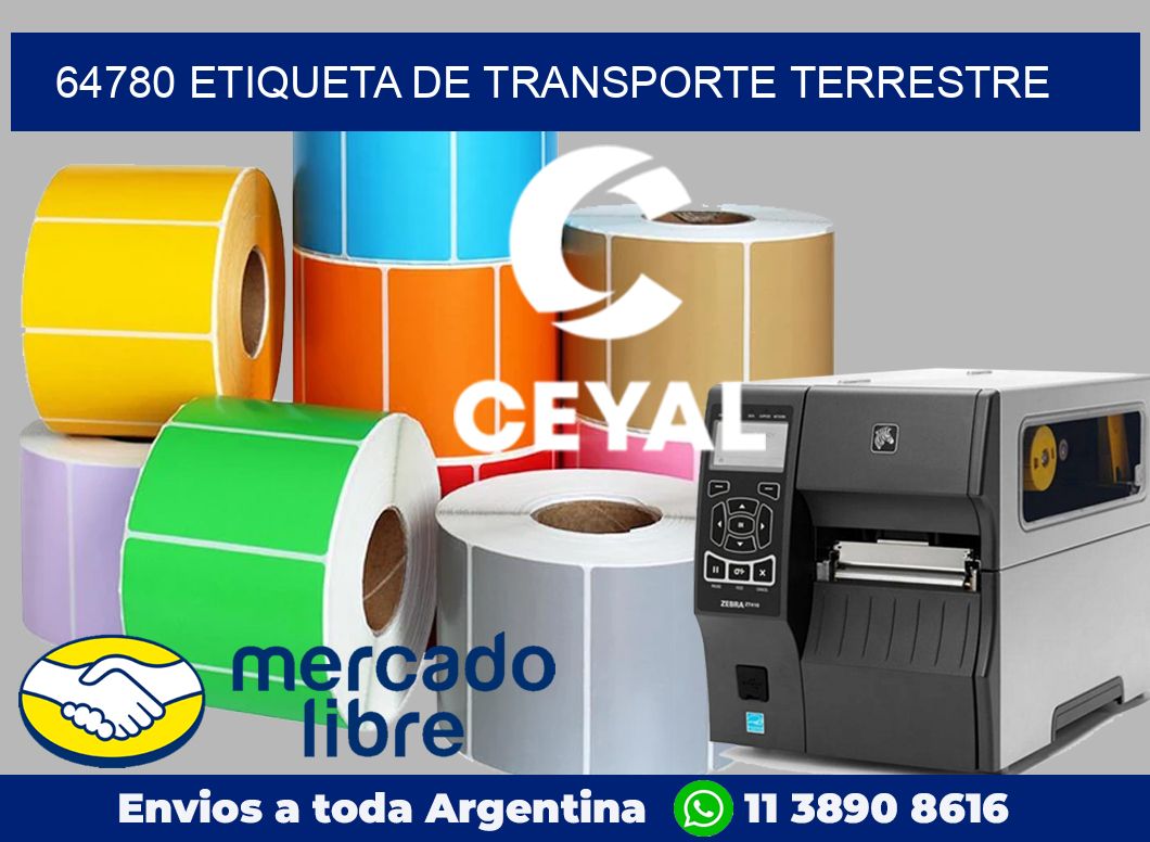 64780 Etiqueta de transporte terrestre