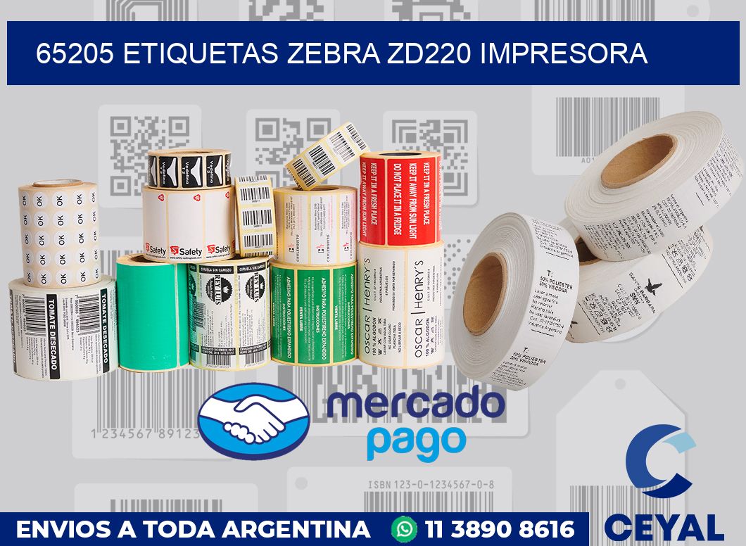 65205 etiquetas Zebra zd220 impresora