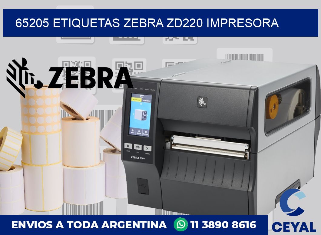 65205 etiquetas Zebra zd220 impresora