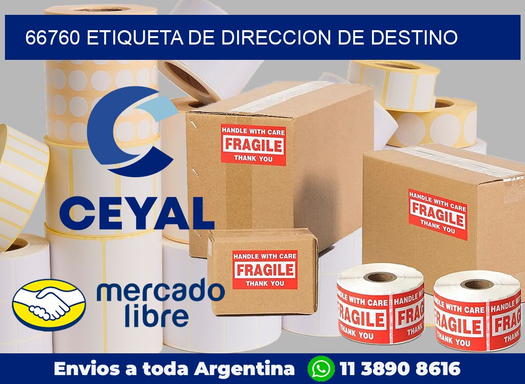 66760 Etiqueta de direccion de destino