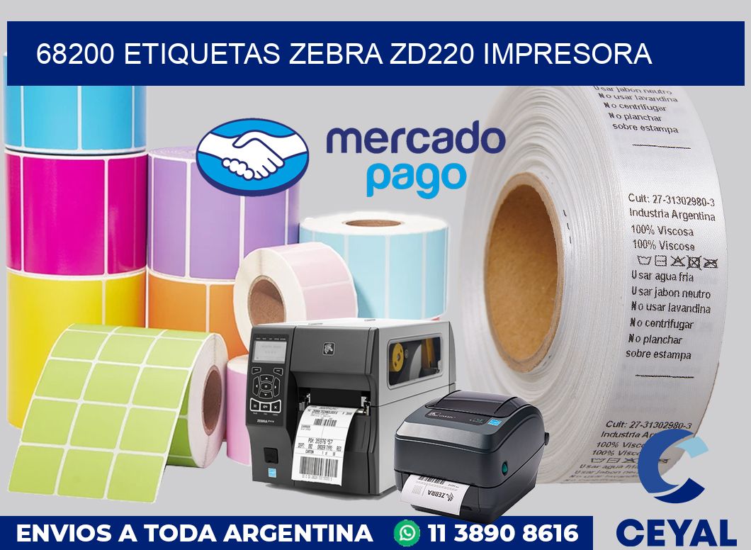 68200 etiquetas Zebra zd220 impresora
