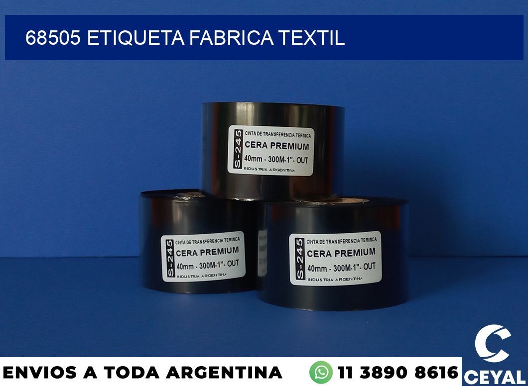 68505 etiqueta fabrica textil