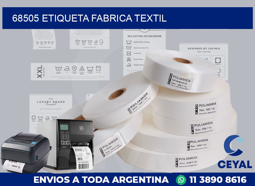 68505 etiqueta fabrica textil