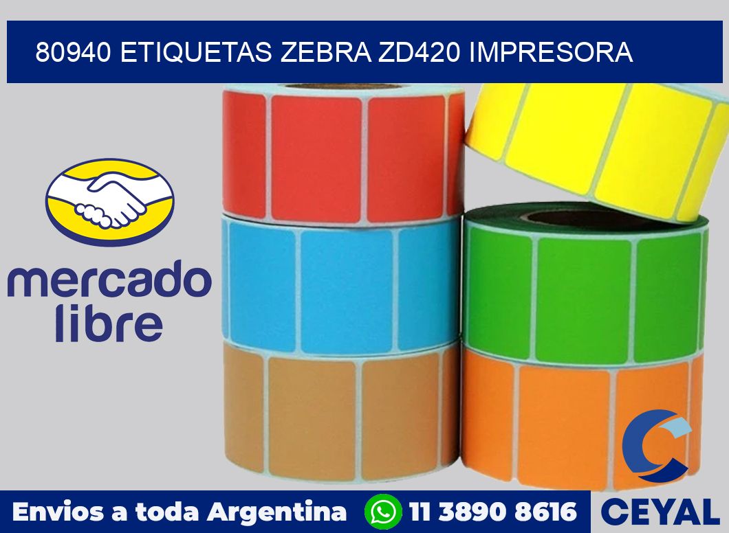 80940 etiquetas Zebra zd420 impresora