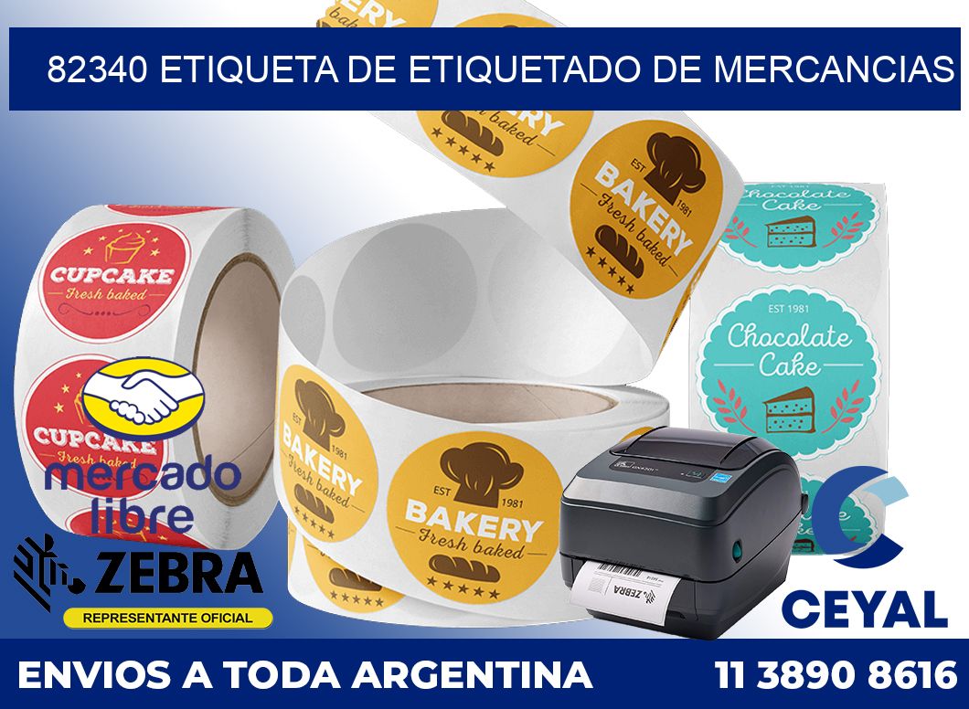 82340 Etiqueta de etiquetado de mercancias