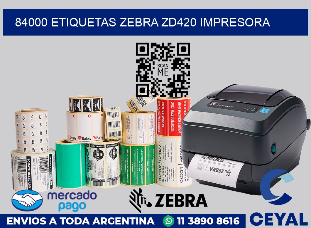 84000 etiquetas Zebra zd420 impresora