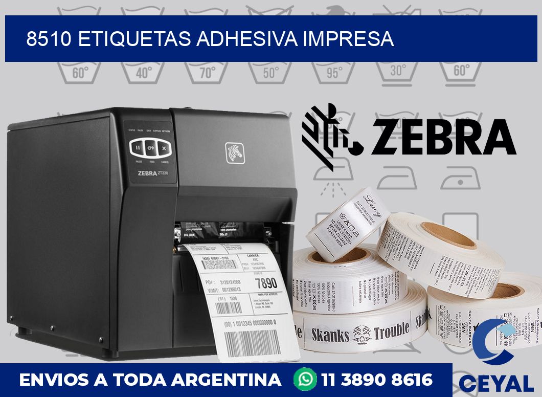 8510 etiquetas adhesiva impresa