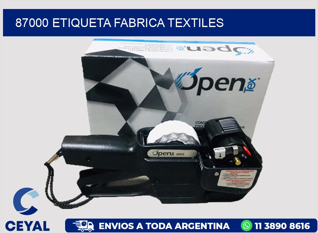 87000 etiqueta fabrica textiles