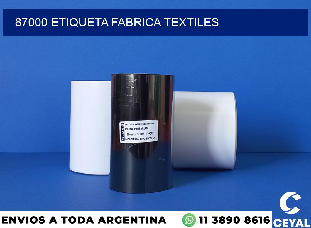 87000 etiqueta fabrica textiles