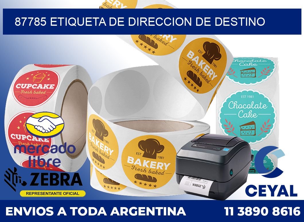 87785 Etiqueta de direccion de destino