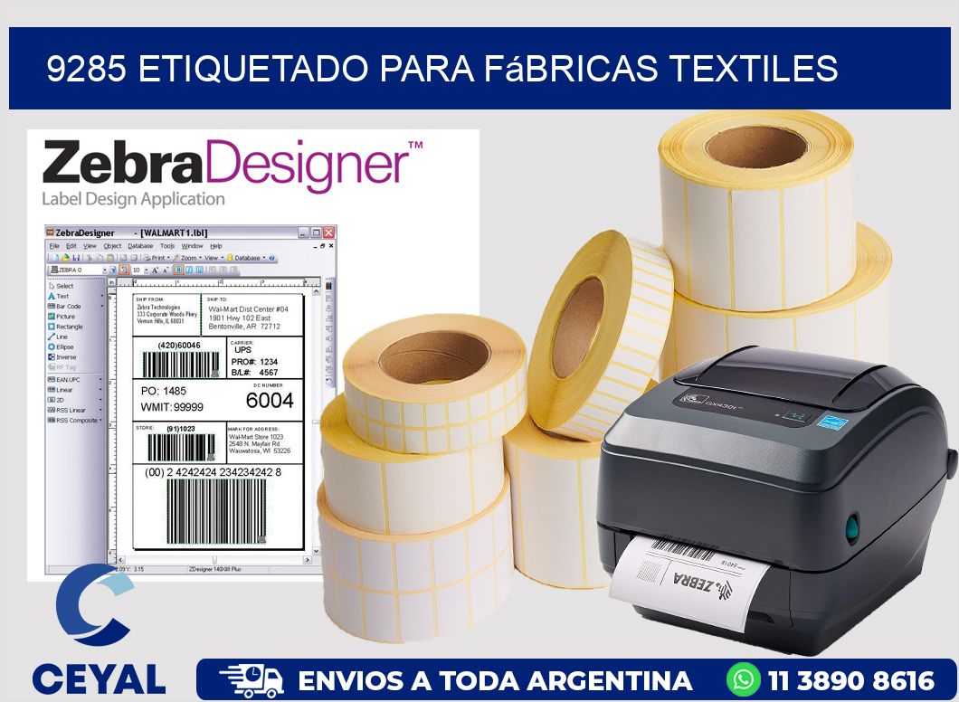 9285 Etiquetado para fábricas textiles