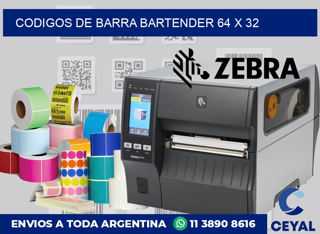 Codigos de barra Bartender 64 x 32