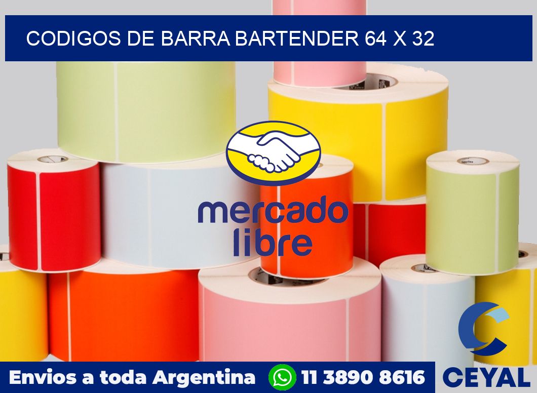 Codigos de barra Bartender 64 x 32