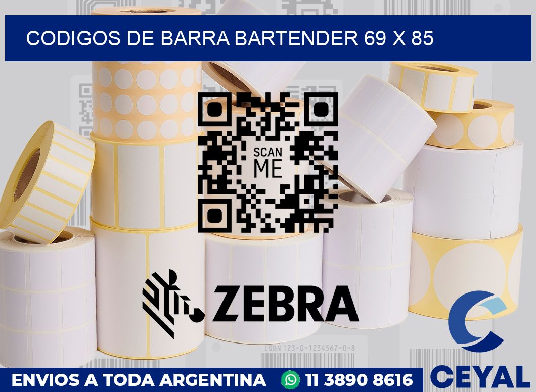 Codigos de barra Bartender 69 x 85