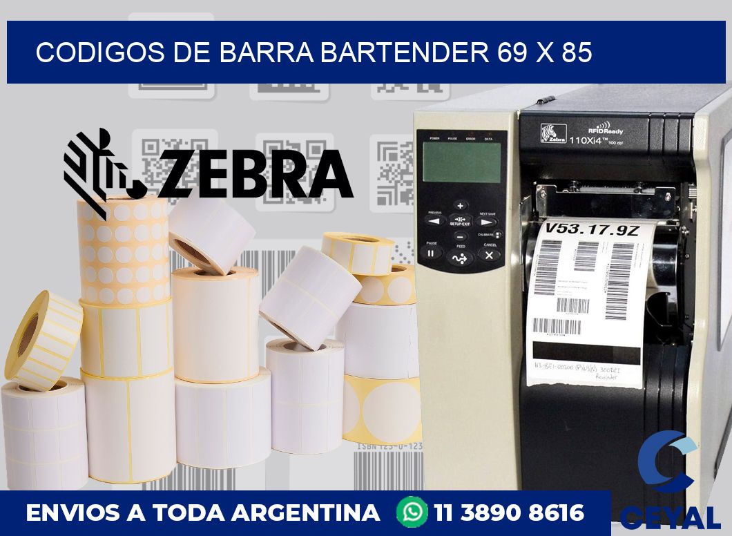 Codigos de barra Bartender 69 x 85