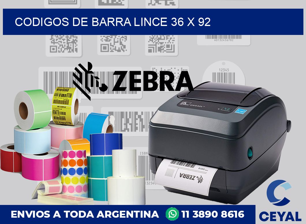 Codigos de barra Lince 36 x 92