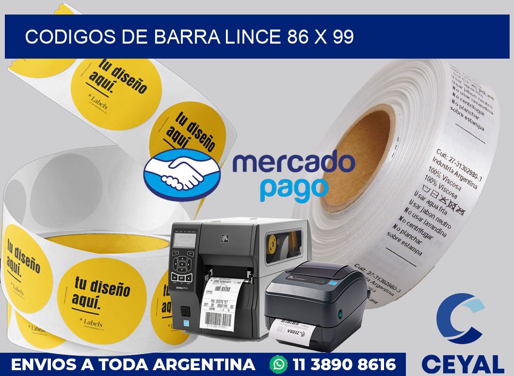 Codigos de barra Lince 86 x 99