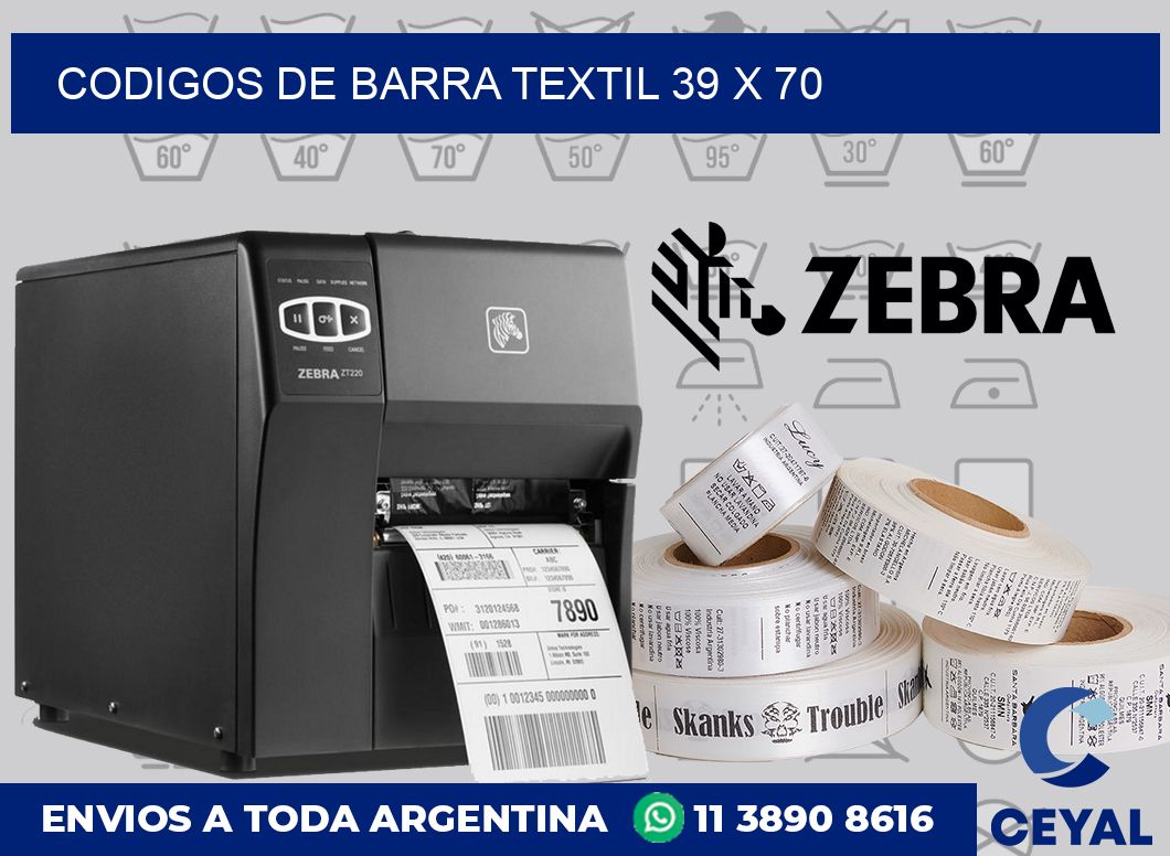 Codigos de barra textil 39 x 70