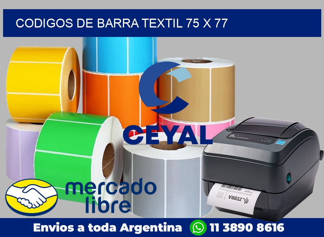 Codigos de barra textil 75 x 77